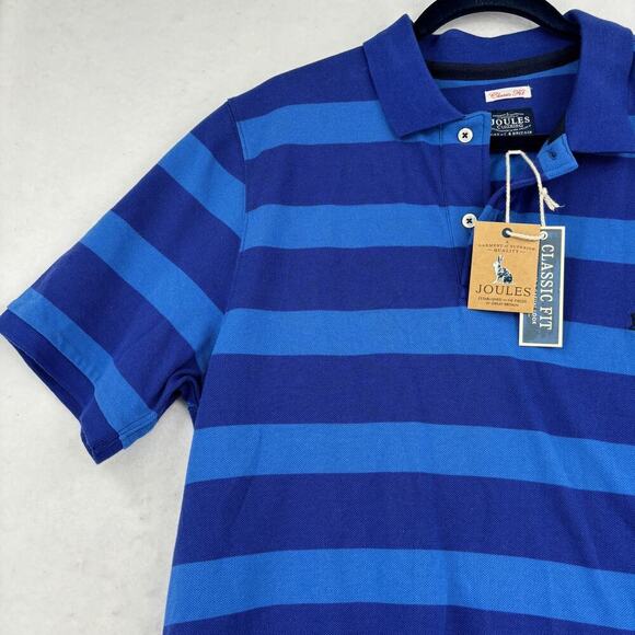 Joules Filbert Polo Shirt Mens Size US L Blue Stripe Cotton Classic Fit UK XL - Picture 5 of 15